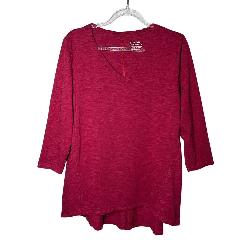 Chico's The Ultimate Tee V-Neck Comfort Casual Sz M